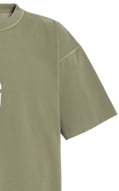 Shop Fear Of God 3m Logo Cotton T-shirt In Green