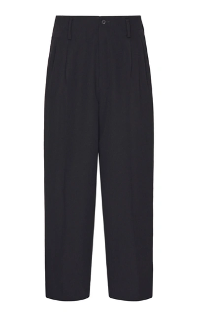 Shop Yohji Yamamoto G-2 Tuck Wool Pants In Black