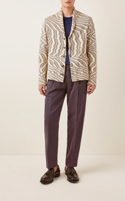 Shop Missoni Jacquard-knit Cardigan In Black/white