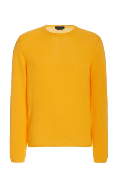 Shop Prada Cashmere Knit Sweater In Yellow