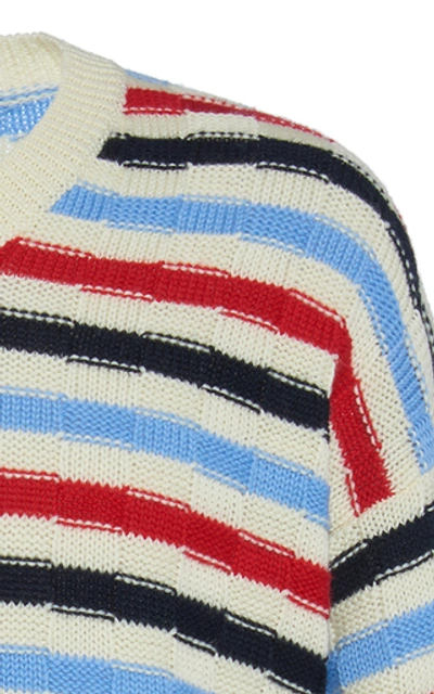Shop Marni V-neck Striped Sweater In Multi