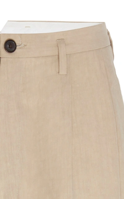 Shop Maison Margiela Cotton-blend Straight-leg Pants In Neutral
