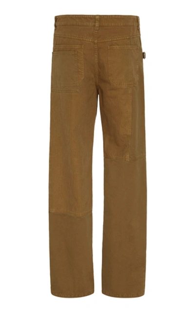 Shop Oamc Cascade Patch Straight-leg Jeans In Brown