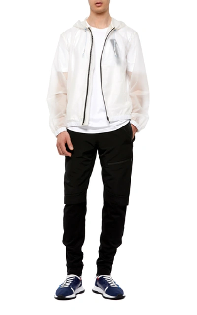 Shop Givenchy Logo Nylon Windbreaker Jacket In White