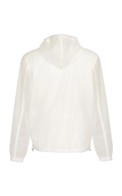 Shop Givenchy Logo Nylon Windbreaker Jacket In White