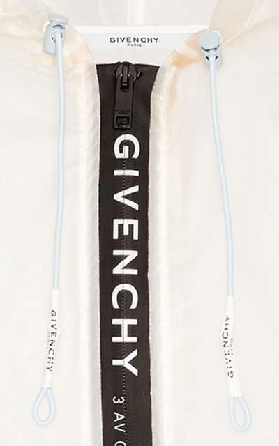 Shop Givenchy Logo Nylon Windbreaker Jacket In White