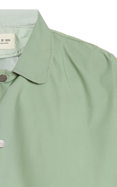 Shop Fear Of God Coaches Nylon Rain Jacket In Green