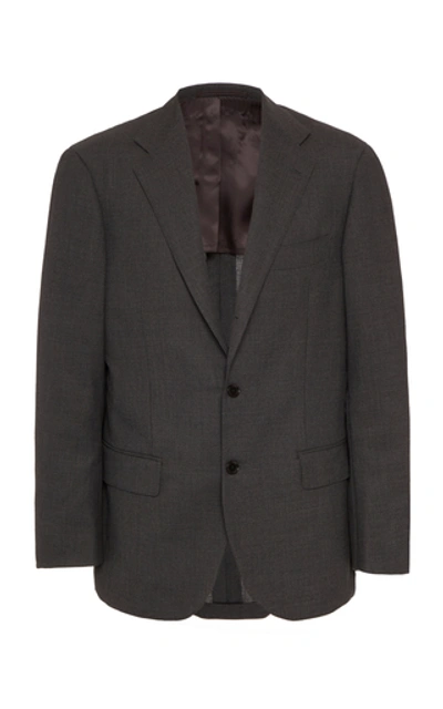 Shop Ring Jacket Single-breasted Wool Suit In Grey