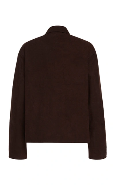 Shop Haider Ackermann Workwear Two-tone Cotton Top In Brown