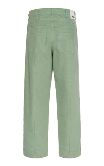 Shop Jacquemus Le De Nîmes Soleil Cotton-twill Straight-leg Pants In Green