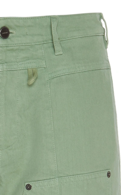 Shop Jacquemus Le De Nîmes Soleil Cotton-twill Straight-leg Pants In Green