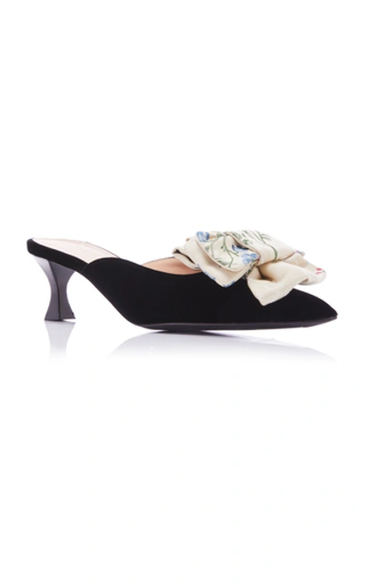Tabitha Simmons For Brock Collection Two Tone Embellished Mules In Black