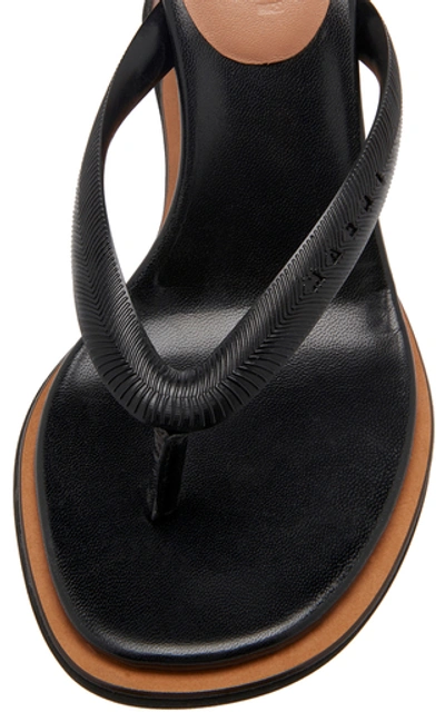 Shop Marni Reverse Leather Thong Sandals In Black