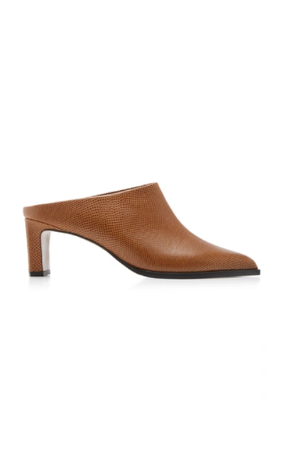 Shop Atp Atelier Fave Snake-effect Leather Mules In Brown