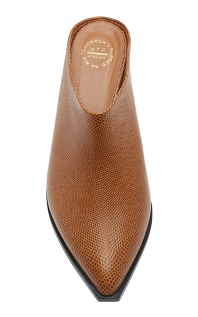 Shop Atp Atelier Fave Snake-effect Leather Mules In Brown