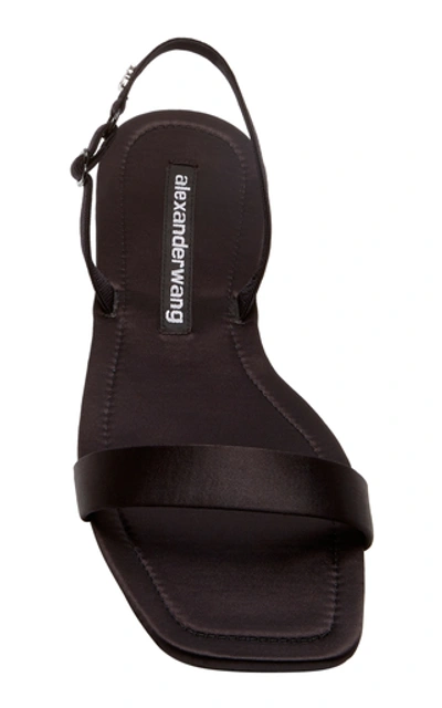 Shop Alexander Wang Ryder Satin Slingback Sandals In Black