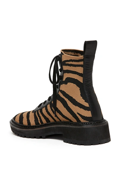 Shop Loeffler Randall Brady Stretch Knit Combat Boots In Animal