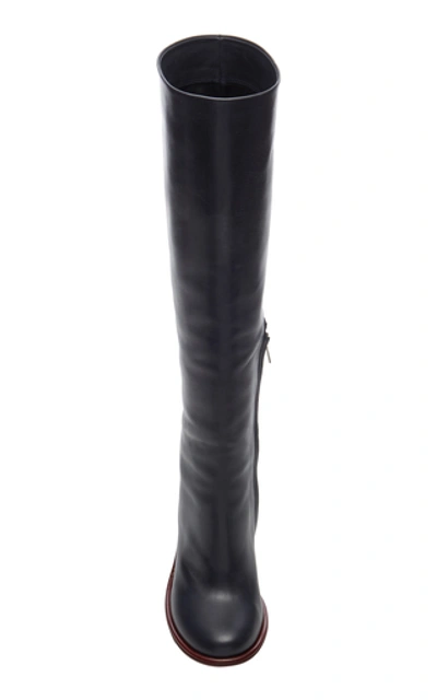 Shop Marina Moscone Leather Knee-high Boots In Black