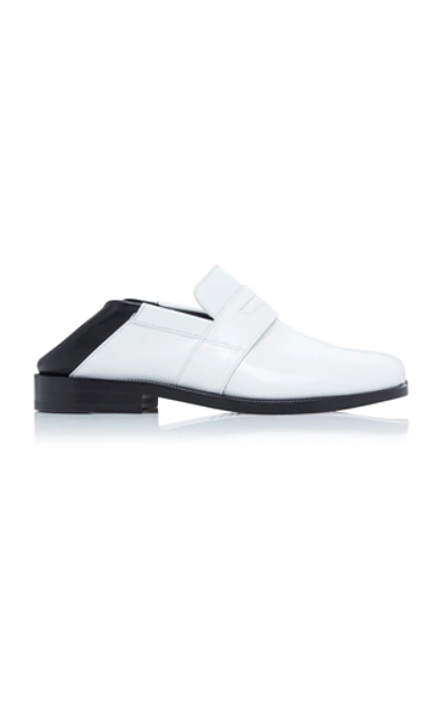 Shop Maison Margiela Two Tone Leather Loafers In White