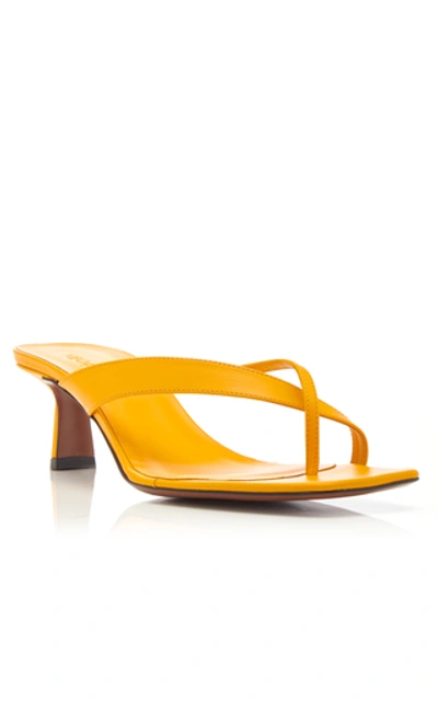 Shop Neous Florae Leather Thong Sandals In Yellow