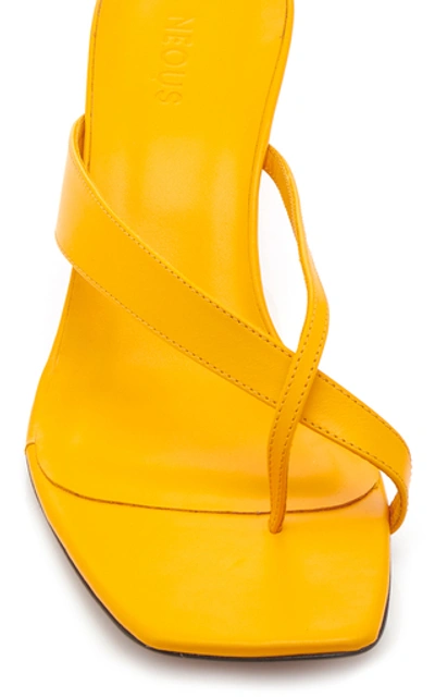 Shop Neous Florae Leather Thong Sandals In Yellow