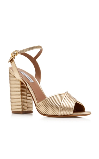 Shop Tabitha Simmons Kali Metallic Leather Sandals In Gold