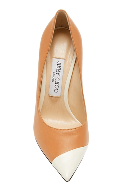 Shop Jimmy Choo Love Two-tone Leather Pumps In Neutral