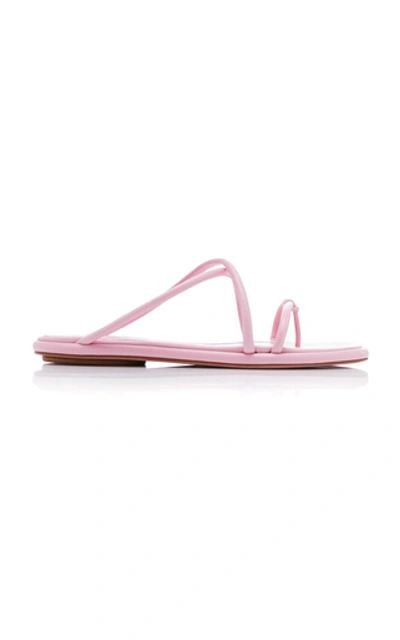 Shop Rosetta Getty Pipe Strap Suede Sandals In Pink