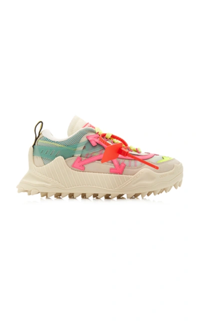 Shop Off-white Odsy-1000 Low-top Suede And Mesh Sneakers In Pink