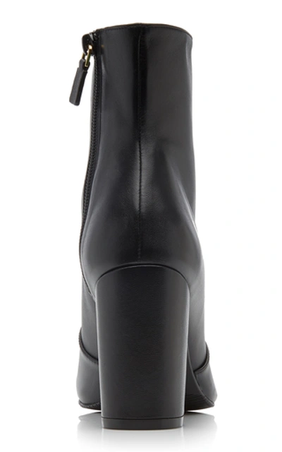 Shop Stuart Weitzman Tinslee Leather Ankle Boots In Black