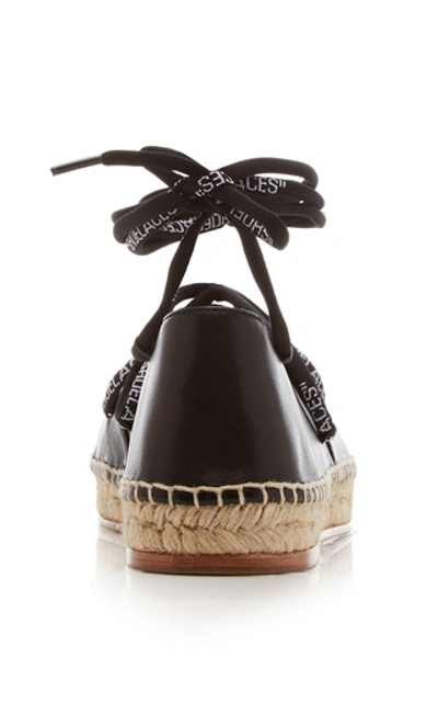 Shop Off-white Leather Espadrilles In Black