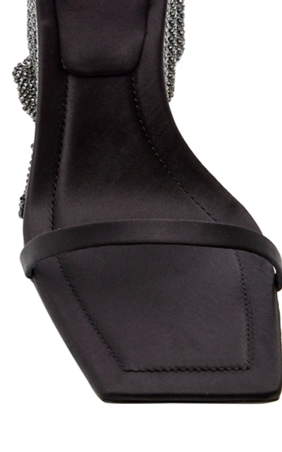 Shop Alexander Wang Blake Crystal-embellished Satin Sandals In Black