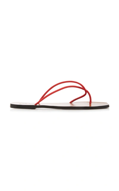 Shop Atp Atelier Alessano Leather Sandals In Red