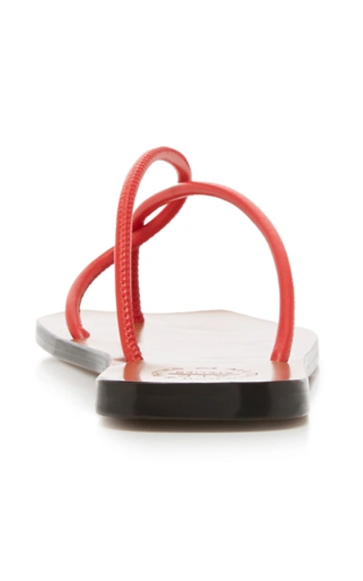 Shop Atp Atelier Alessano Leather Sandals In Red