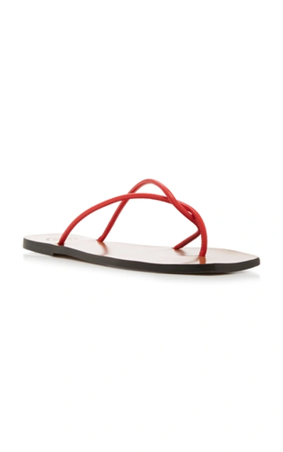 Shop Atp Atelier Alessano Leather Sandals In Red