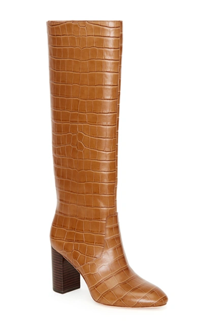 Shop Loeffler Randall Goldy Leather Knee High Boots In Brown