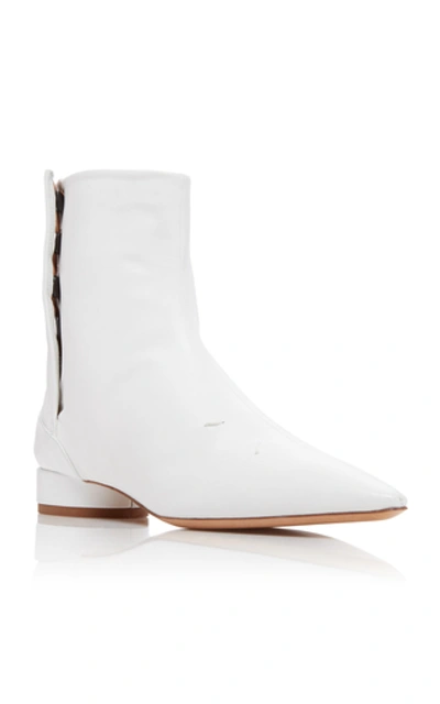 Shop Maison Margiela Soft Leather Ankle Boots In White