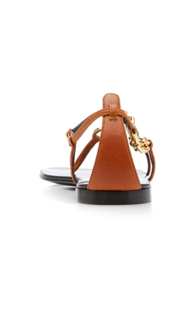 Shop Giuseppe Zanotti Chain-embellished Leather Sandals In Brown