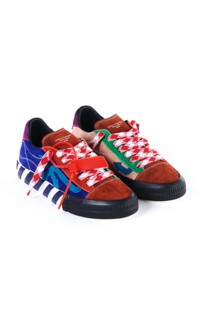 Shop Off-white Color-block Suede And Rubber Sneakers In Multi