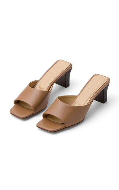 Shop Aeyde Katti Leather Sandals In Neutral