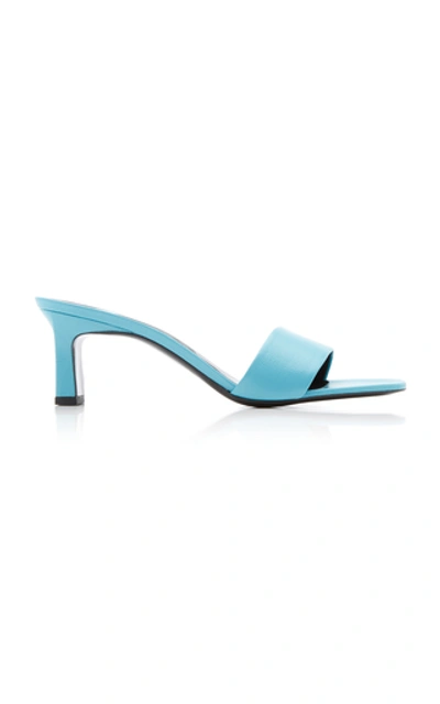 Shop Simon Miller Solo Leather Mules In Blue