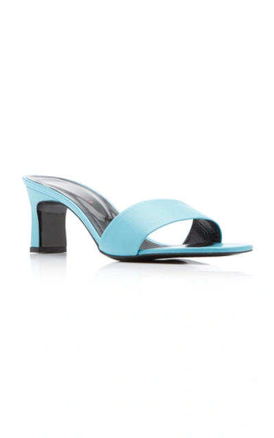 Shop Simon Miller Solo Leather Mules In Blue