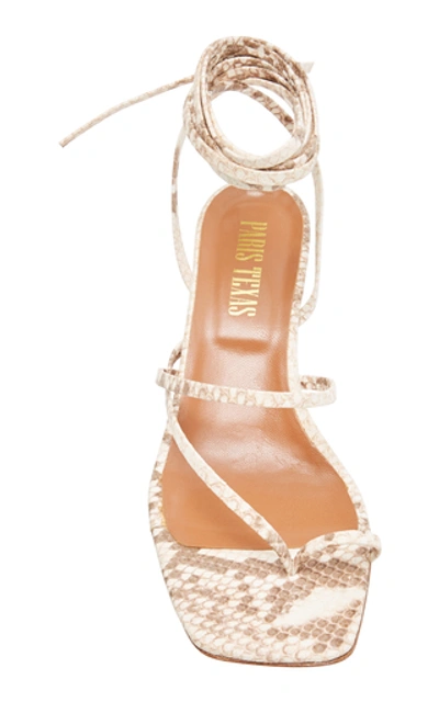 Shop Paris Texas Snake-effect Leather Sandals In Neutral