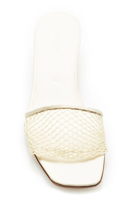 Shop Neous Mesh Leather Slides In White