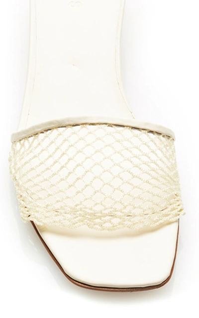 Shop Neous Mesh Leather Slides In White