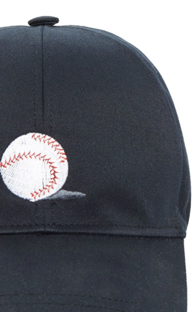 Shop Thom Browne 6-panel Embroidered Cotton Baseball Hat In Navy
