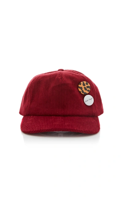 Shop Nick Fouquet Corduroy Baseball Hat In Red