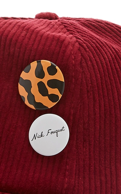 Shop Nick Fouquet Corduroy Baseball Hat In Red