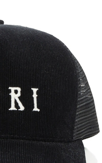 Shop Amiri Cotton-corduroy Trucker Hat In Black