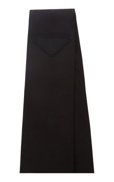 Shop Prada Logo-detailed Poplin Tie In Black